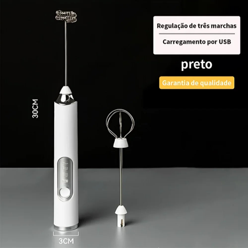 Misturador Elétrico para Bebidas: Whey, Leite, Café, Claras de Ovo.