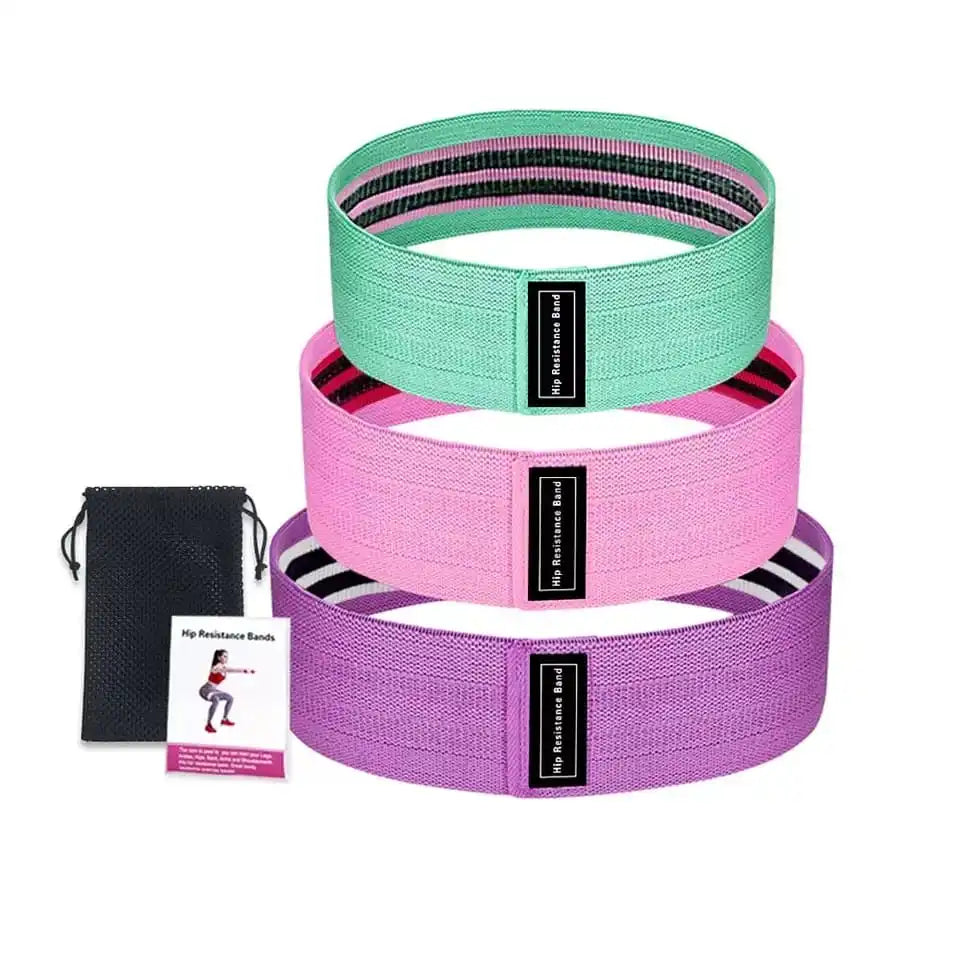 Kit 3 Faixas Elástica de Resistência para Yoga, Pilates e Treino Academia