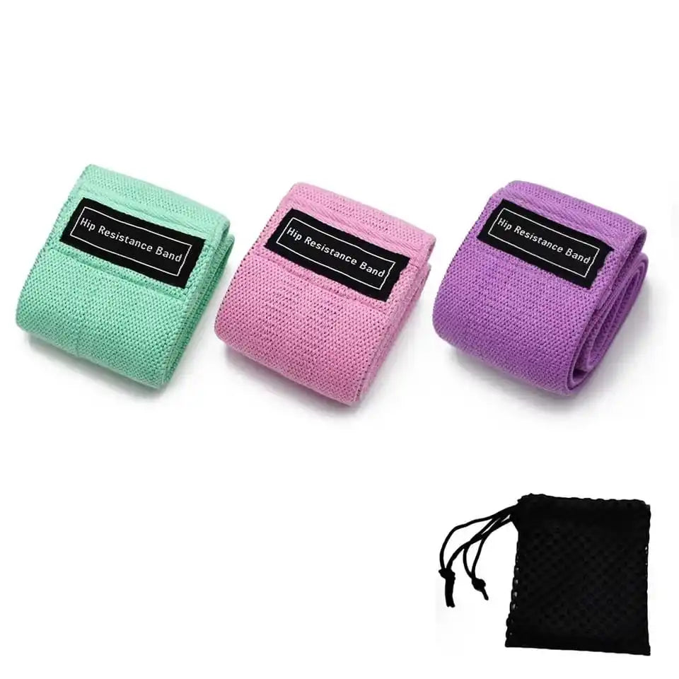 Kit 3 Faixas Elástica de Resistência para Yoga, Pilates e Treino Academia