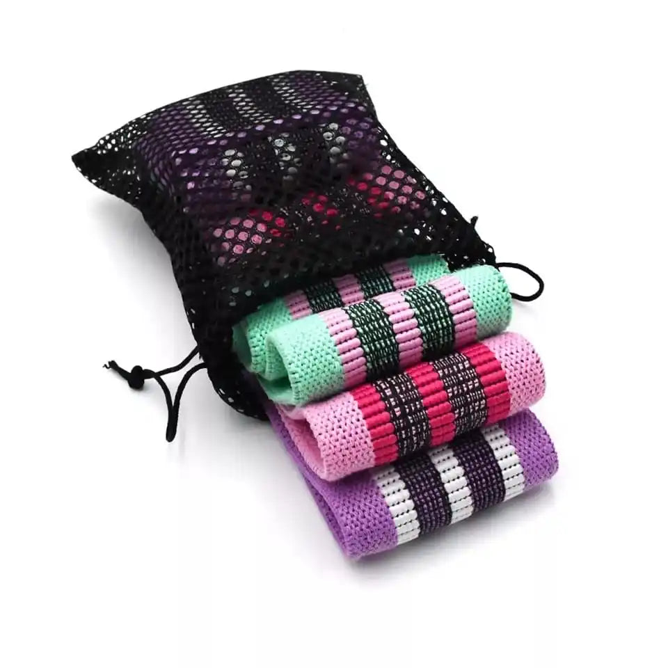 Kit 3 Faixas Elástica de Resistência para Yoga, Pilates e Treino Academia