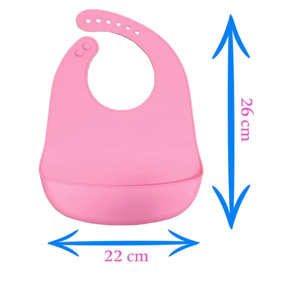 Babador de Silicone para Bebês com Bolso Pega Migalhas e Impermeável