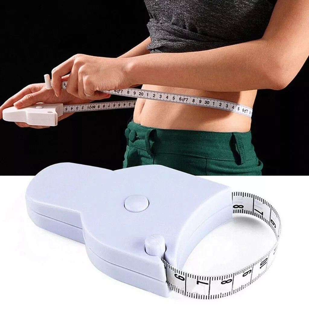Fita Métrica de Medição Corporal 150cm Retrátil e Portátil para Academias, Fitness, Nutricionista e Esportistas