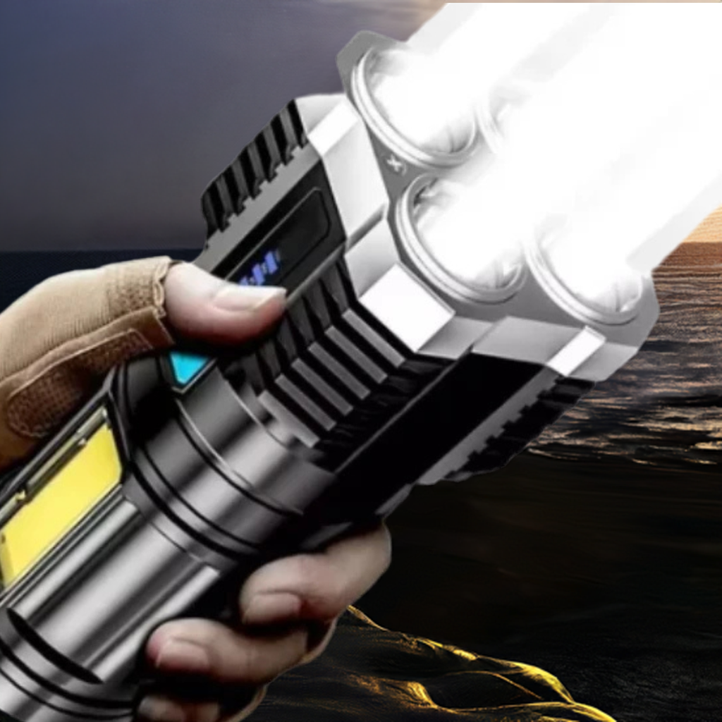 Lanterna com Luz LED Multi-Funcional, Portátil, USB Recarregável, 5 em 1-Ultra Brilhante