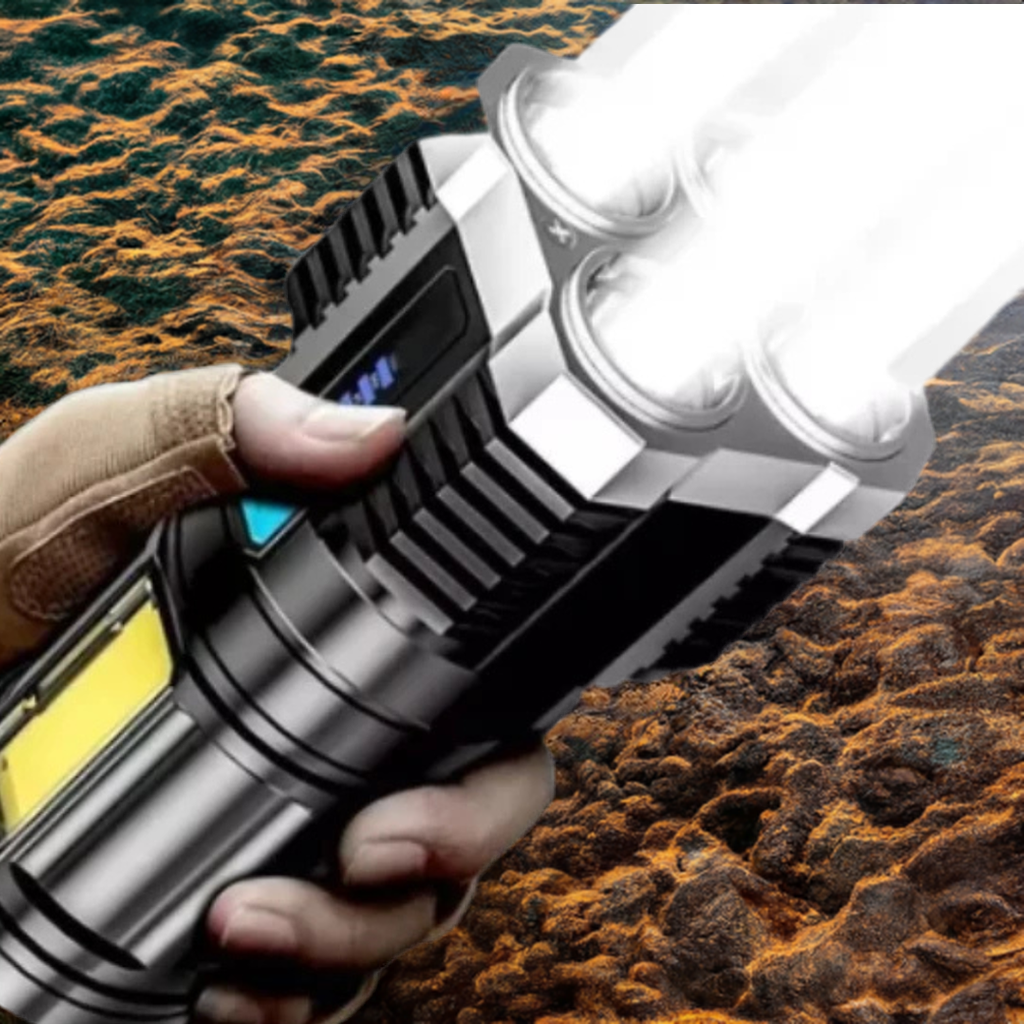 Lanterna com Luz LED Multi-Funcional, Portátil, USB Recarregável, 5 em 1-Ultra Brilhante