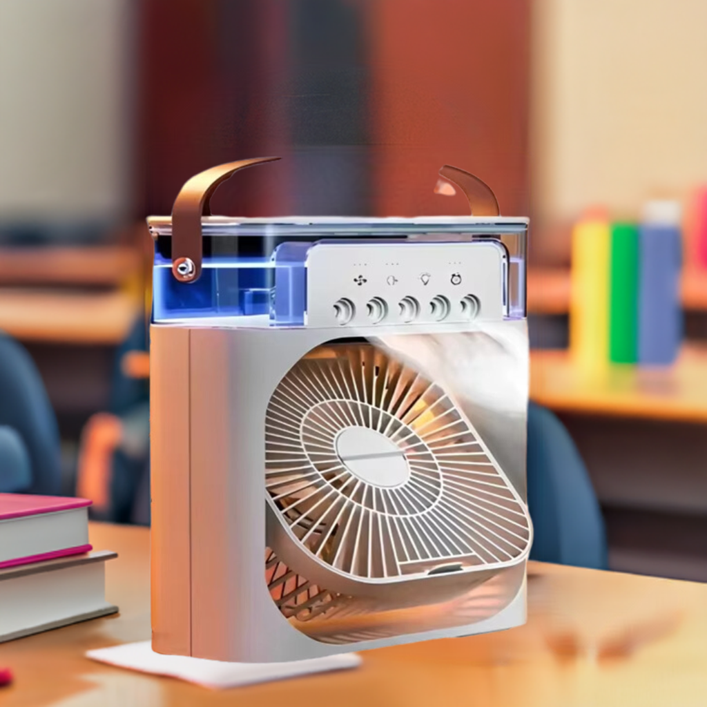 Ventilador, Umidificador de Ar - Portátil, Com Led e Reservatório de Água Embutido