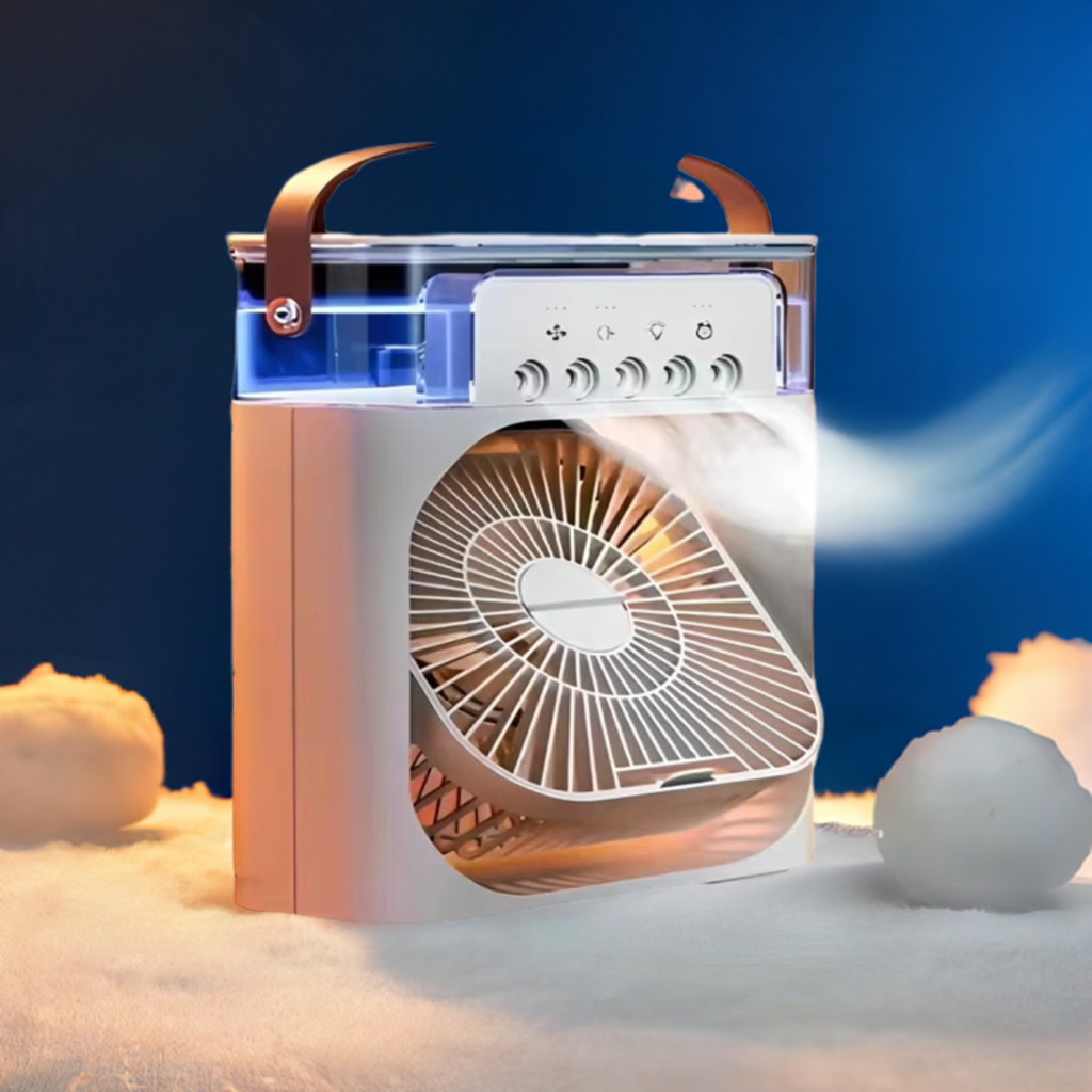 Ventilador, Umidificador de Ar - Portátil, Com Led e Reservatório de Água Embutido