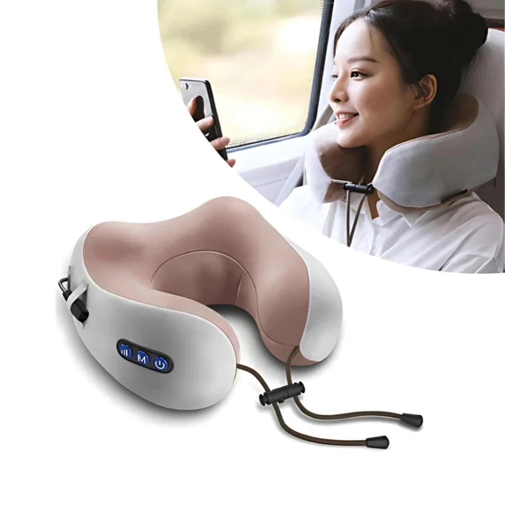 Travesseiro de Pescoço Massageador - De espuma e Com Usb Recarregável