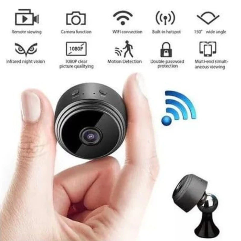 Mini Câmera, Sem fio, com Visao Noturna para Vigilancia e Monitoramento com Seguranca e Praticidade