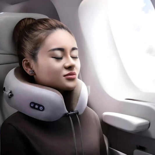 Travesseiro de Pescoço Massageador - De espuma e Com Usb Recarregável