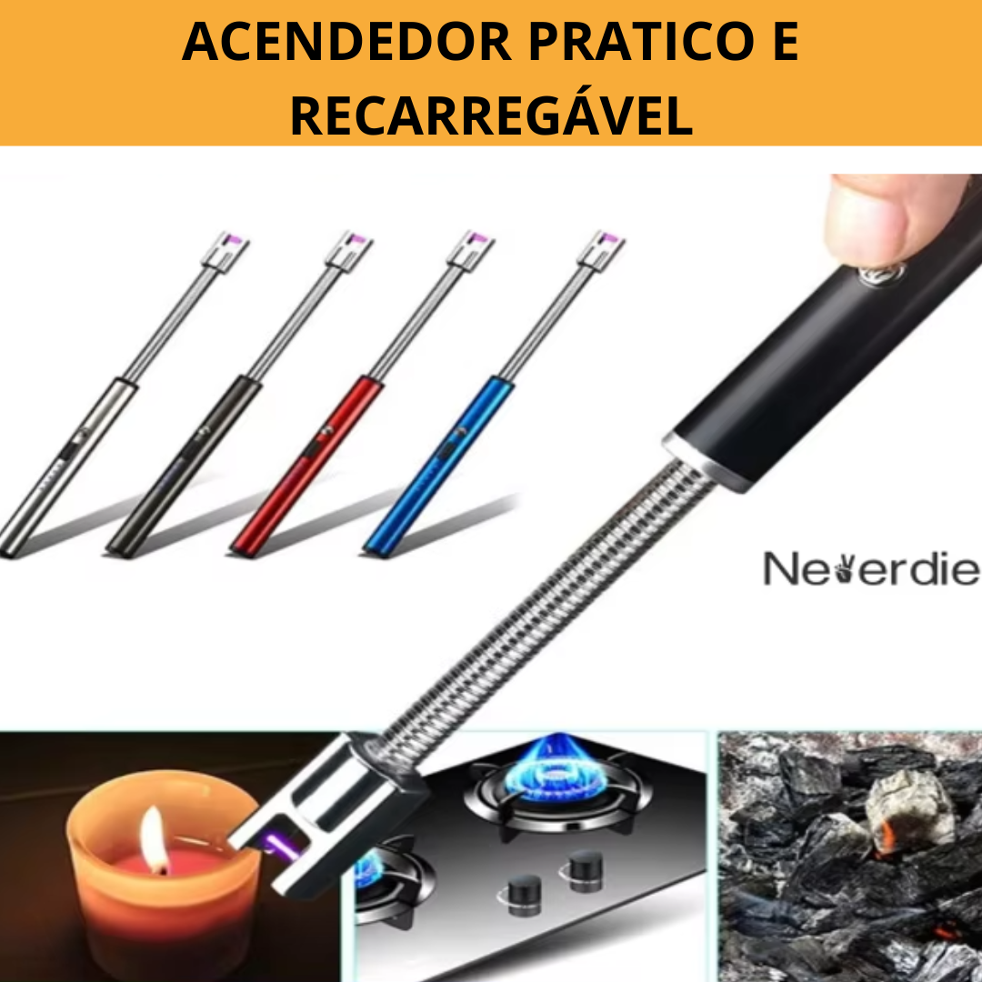 Acendedor para Churrasqueira, Fogão - Recarregável USB