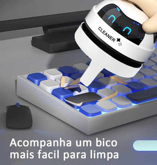Mini Aspirador de Mesa para Teclado - Limpeza de Pó e Migalhas, Prático e Eficiente