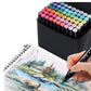Kit de Canetas com 60 Cores para Pintar, Fazer Trabalhos Artísticos e para Estudantes Compor Material Escolar
