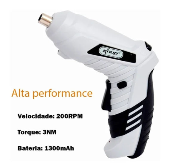 Parafusadeira, Sem Fio, Portatil e Recarregavel com 32 Ponteiras + Maleta com Acessorios
