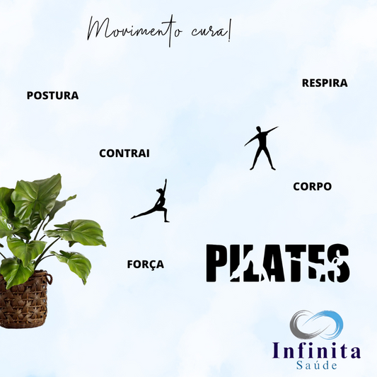 Kit de Adesivos Studio Pilates Frase - Movimento, Cura, Silhuetas, Fisioterapeuta.