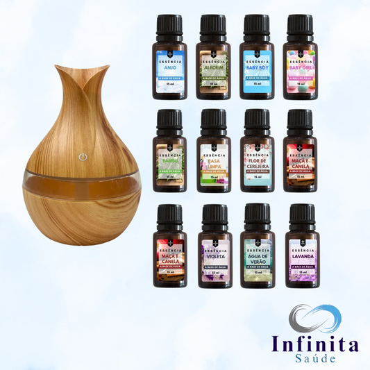 Kit 5 Essências Concentradas 15ml Para Umidificador de Ambiente - A Base de Água