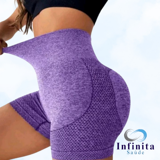Short Feminino: Academia, Corrida, Treino, Empina Bumbum - Cor Roxo, Tamanho Único ajusta ao corpo