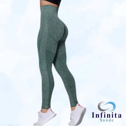 Calça Legging Feminina: Academia, Corrida, Treino, Empina Bumbum - Cor Verde, Tamanho único ajusta ao corpo