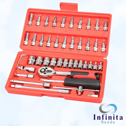 Kit De Ferramentas com 46 Peças para Manutenção e Reparo - Com Maleta