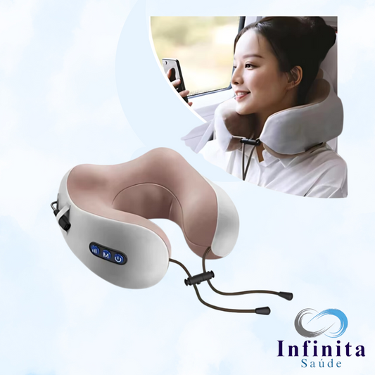 Travesseiro de Pescoço Massageador - De espuma e Com Usb Recarregável