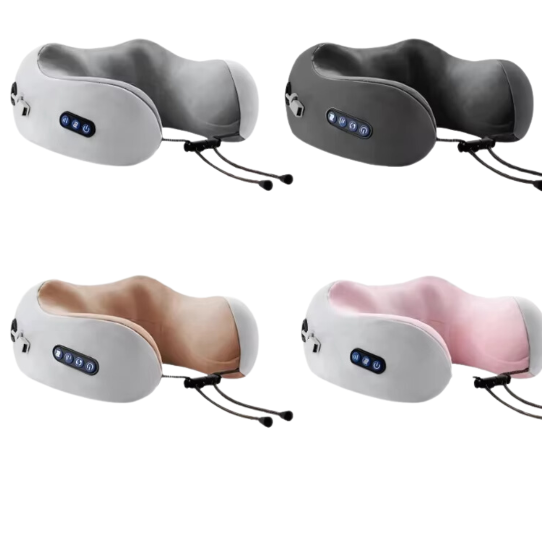 Travesseiro de Pescoço Massageador - De espuma e Com Usb Recarregável