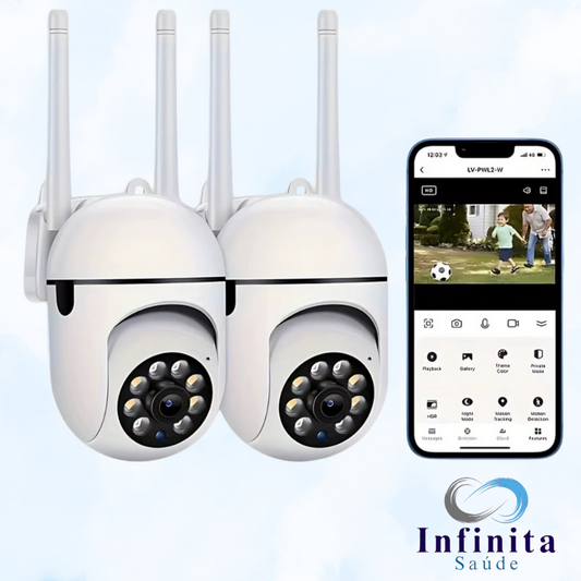 Camera de Monitoramento Wi-Fi 1080p - Com Intercom, Visao Noturna e Alarme - Seguranca para Casa