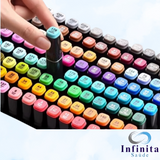 Kit de Canetas com 60 Cores para Pintar, Fazer Trabalhos Artísticos e para Estudantes Compor Material Escolar