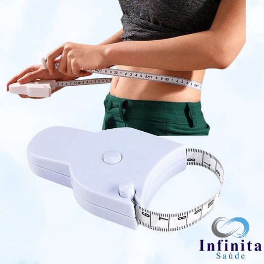 Fita Métrica de Medição Corporal 150cm Retrátil e Portátil para Academias, Fitness, Nutricionista e Esportistas