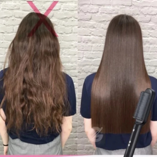 Escova Alisadora, 5 em 1 - Alisa, Hidrata, Modela, Alinha e Anti-Frizz
