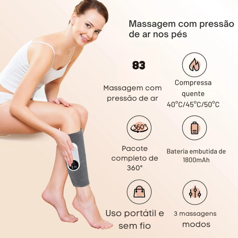 Massageador Elétrico Com Aquecimento Para Perna E Panturrilha