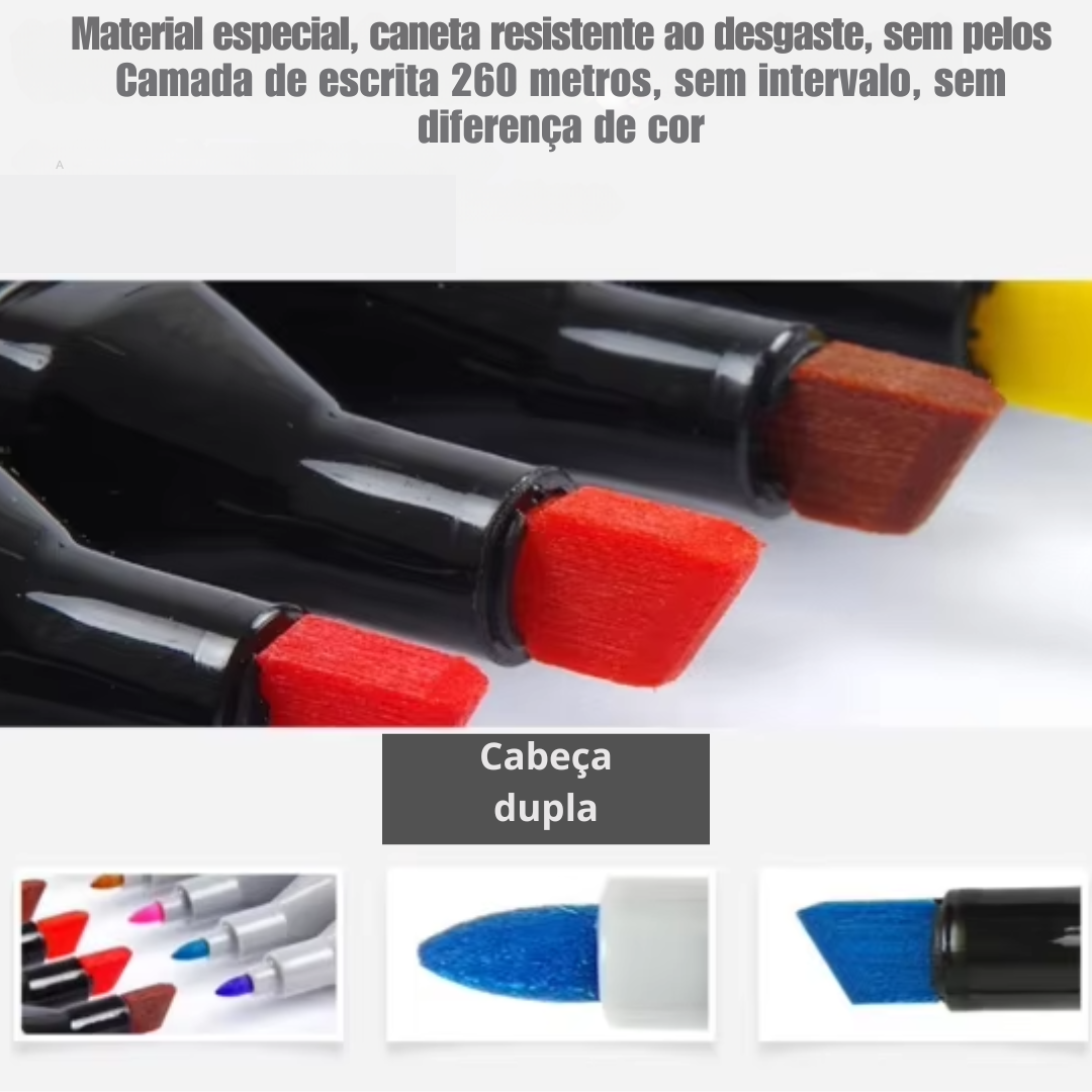Kit de Canetas com 60 Cores para Pintar, Fazer Trabalhos Artísticos e para Estudantes Compor Material Escolar