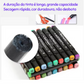 Kit de Canetas com 60 Cores para Pintar, Fazer Trabalhos Artísticos e para Estudantes Compor Material Escolar