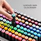 Kit de Canetas com 60 Cores para Pintar, Fazer Trabalhos Artísticos e para Estudantes Compor Material Escolar