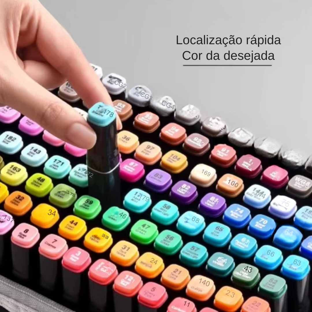 Kit de Canetas com 60 Cores para Pintar, Fazer Trabalhos Artísticos e para Estudantes Compor Material Escolar