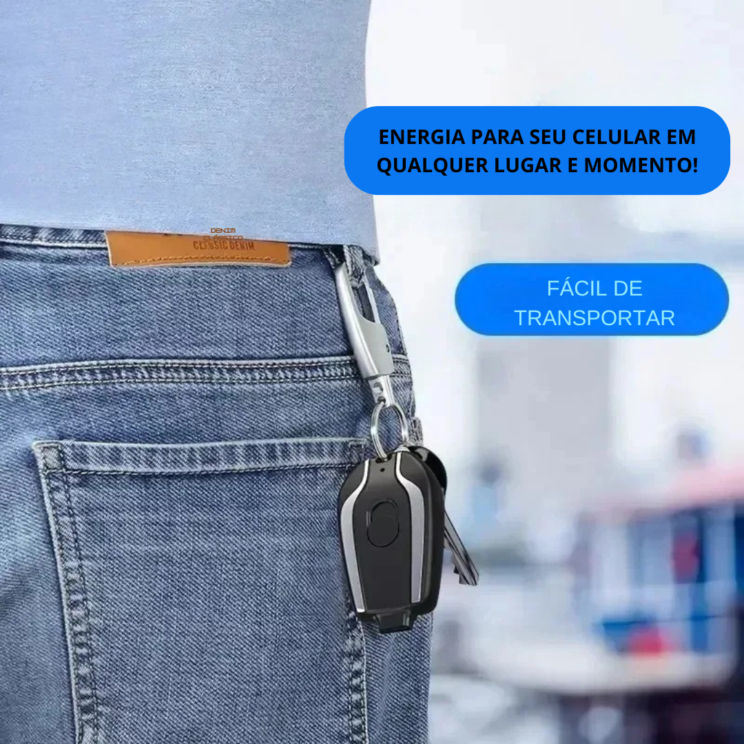 Carregador de Celular Portatil Estilo Chaveiro - para Android e Iphone
