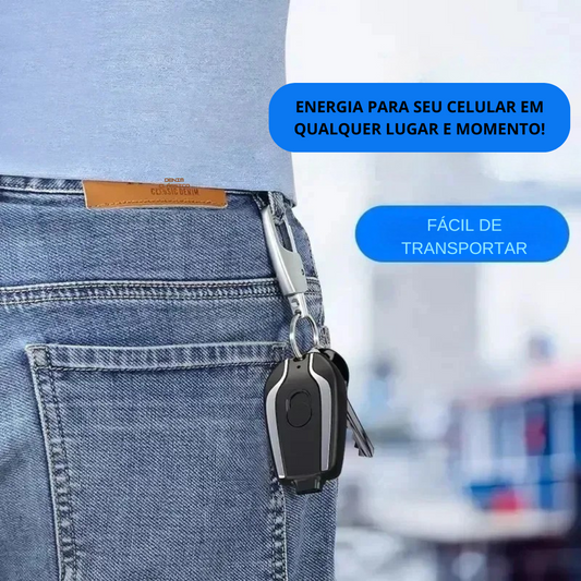 Carregador de Celular Portatil Estilo Chaveiro - para Android e Iphone