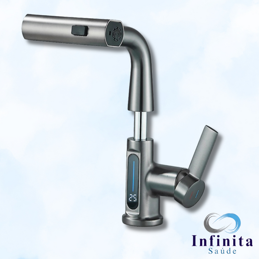 Torneira, com Misturador e Pulverizador para pia com agua quente e fria - Possui display digital