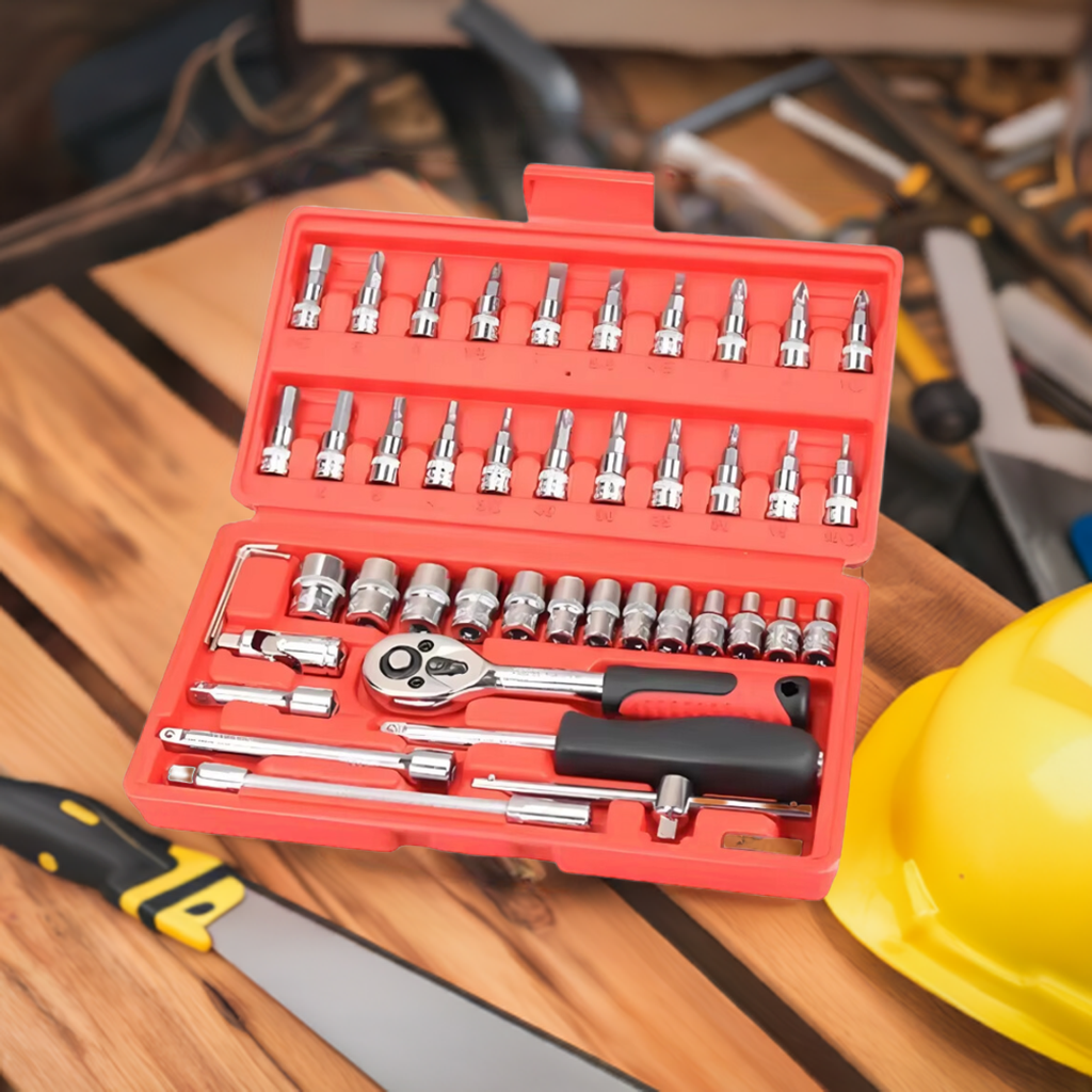 Kit De Ferramentas com 46 Peças para Manutenção e Reparo - Com Maleta Pratica e Organizada