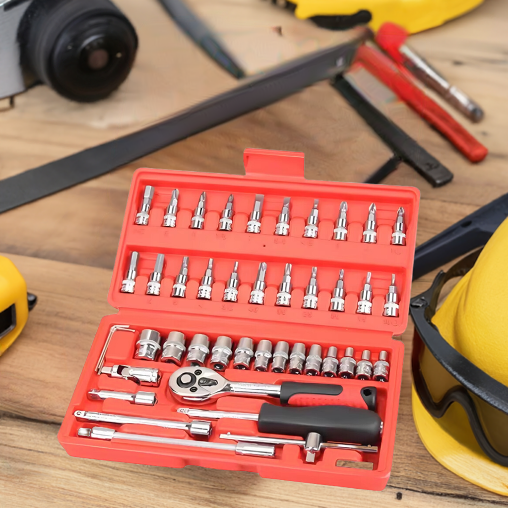 Kit De Ferramentas com 46 Peças para Manutenção e Reparo - Com Maleta Pratica e Organizada
