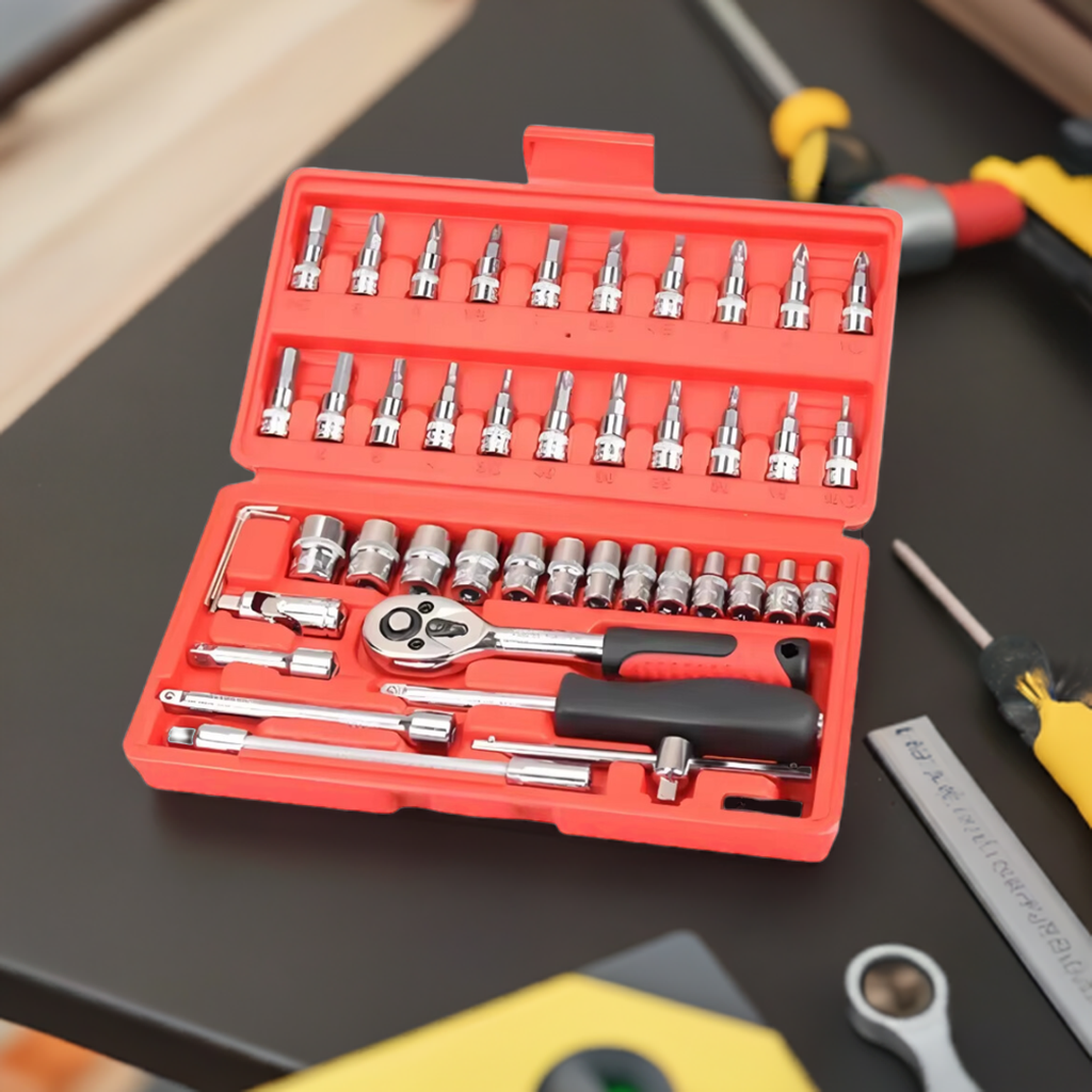 Kit De Ferramentas com 46 Peças para Manutenção e Reparo - Com Maleta Pratica e Organizada
