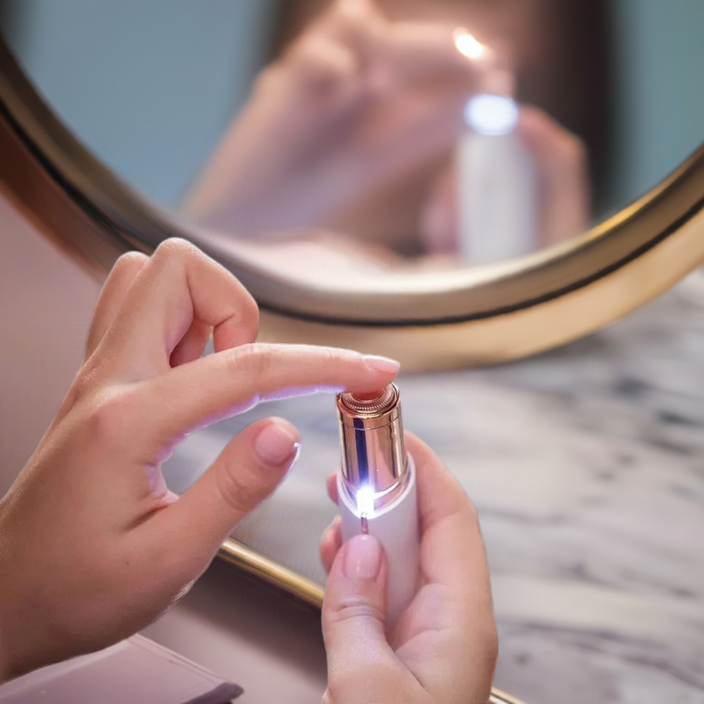 Depilador Elétrico Facial, Estilo Batom, Portátil para Toque Final - Recarregavel