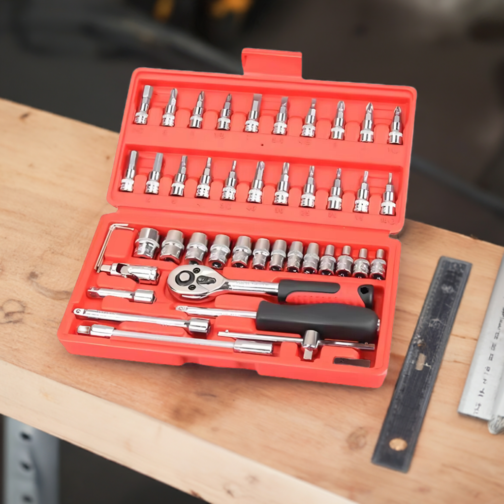 Kit De Ferramentas com 46 Peças para Manutenção e Reparo - Com Maleta Pratica e Organizada
