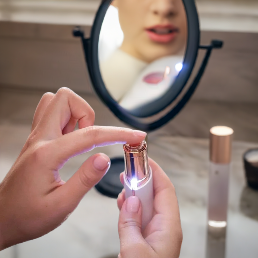 Depilador Elétrico Facial, Estilo Batom, Portátil para Toque Final - Recarregavel