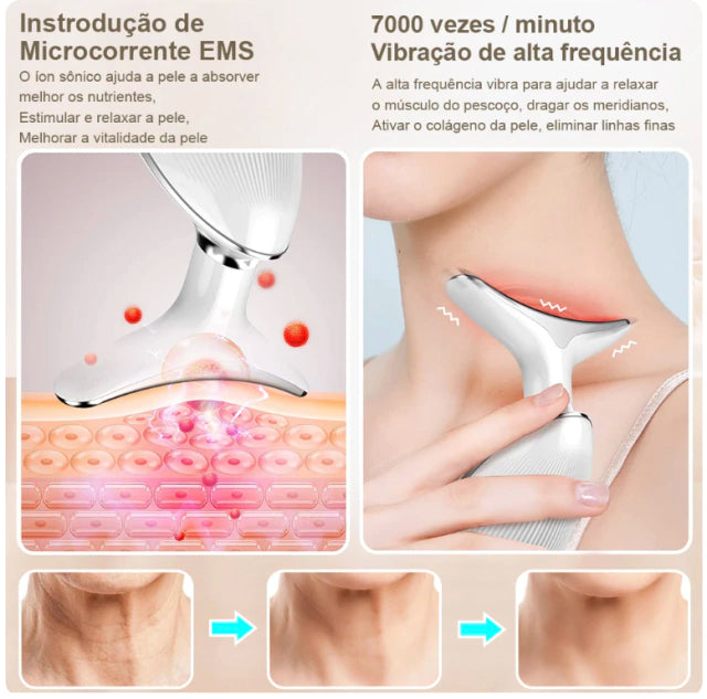 Massageador Facial com Fototerapia Anti-Rugas - Infinita Saúde