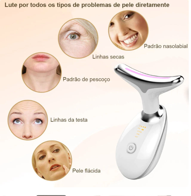 Massageador Facial com Fototerapia Anti-Rugas - Infinita Saúde