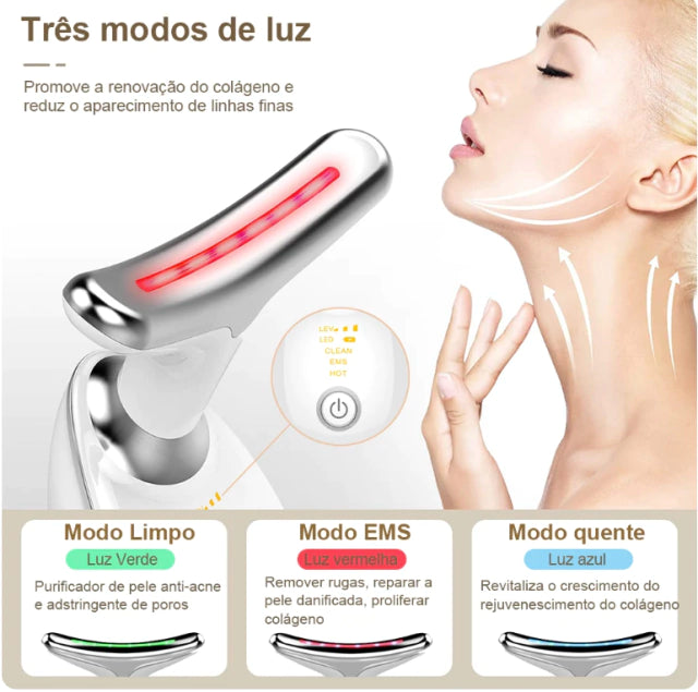 Massageador Facial com Fototerapia Anti-Rugas - Infinita Saúde